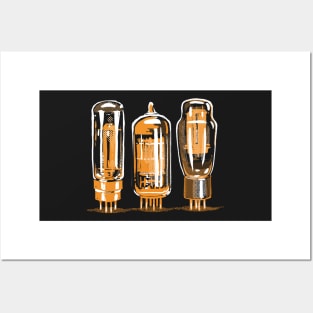 Throwback style stereo amplifier vacuum tubes Posters and Art